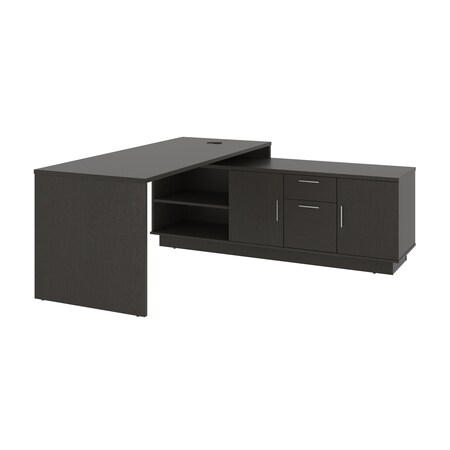 Bestar Equinox 72W L-Shaped Office Desk, Deep Grey 115855-000032